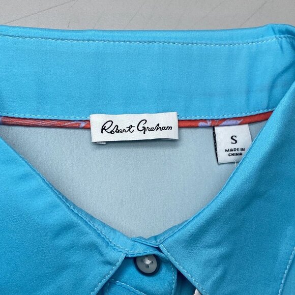 NEW ROBERT GRAHAM Women's Gabriella Long Sleeve Button Shirt Blue/Multi Size S - Picture 7 of 10